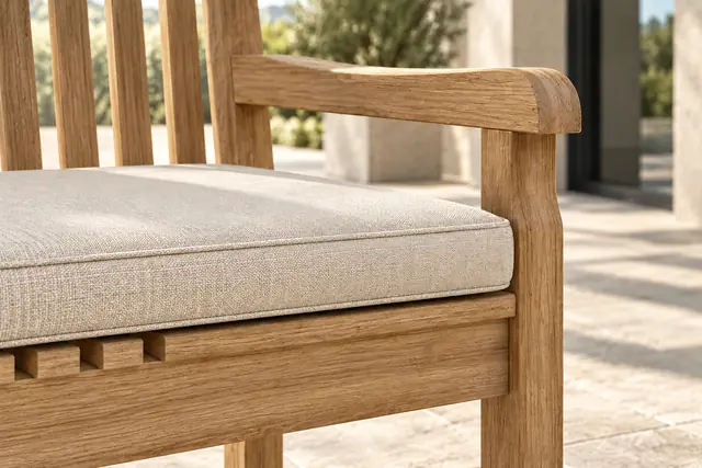 Sunbrella Canvas Natural cushion on the Classic armchair