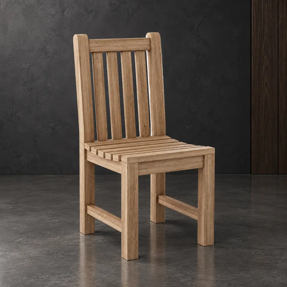 Classic armless dining chair, catalog card