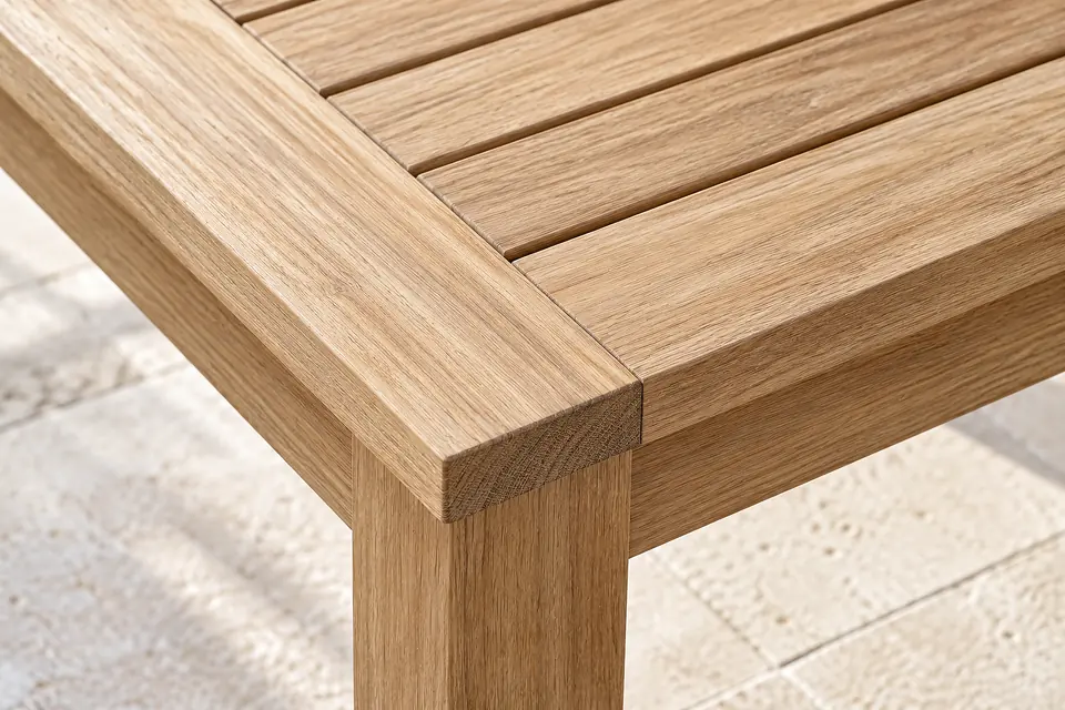 Teak grain up close