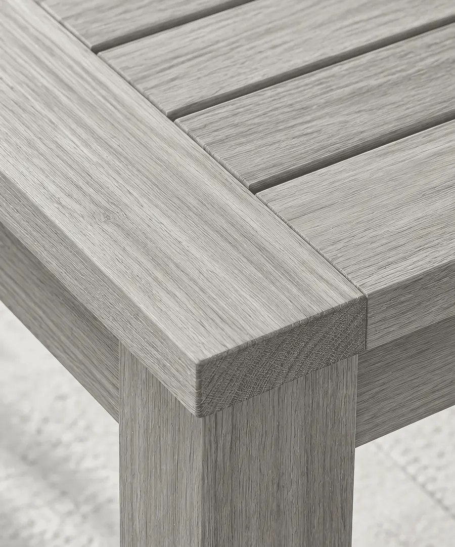 Illustration: teak slats toned silver gray