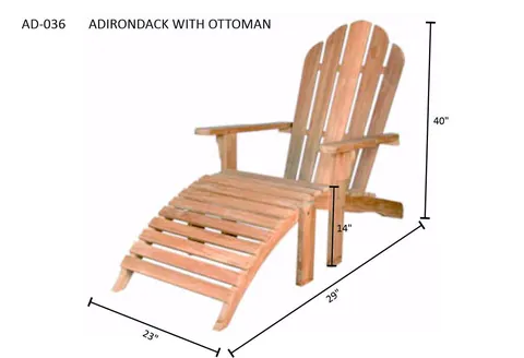 Teak Adirondack Chair with Ottoman