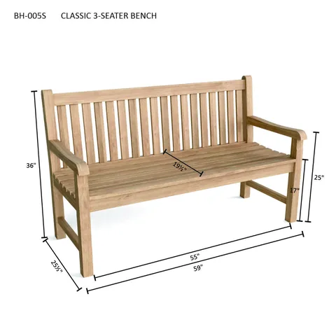 Classic Garden Bench 5 ft, 59 in, Anderson product photo 3