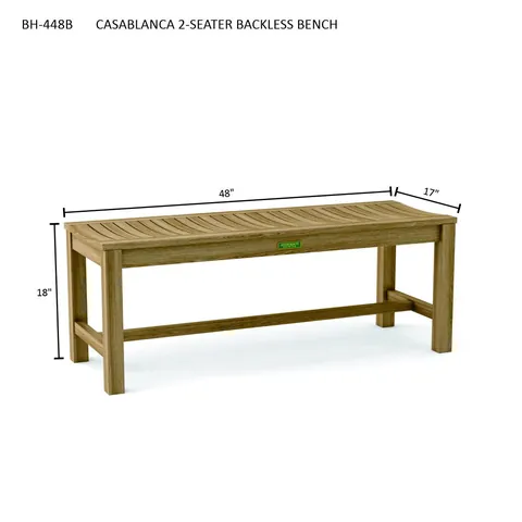 Casablanca 2-Seater Backless Bench, Anderson product photo 3