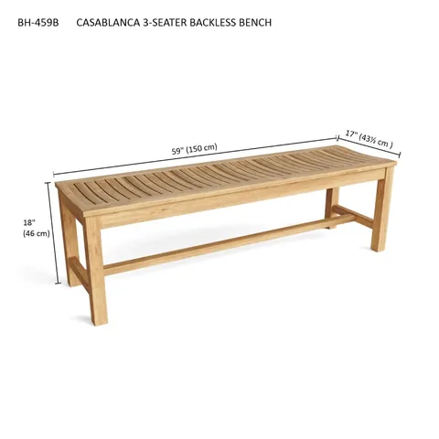 Casablanca Backless Bench 5 ft, 59 in, Anderson product photo 3