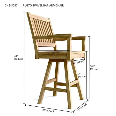 Rialto Swivel Bar Armchair, Anderson product photo 4