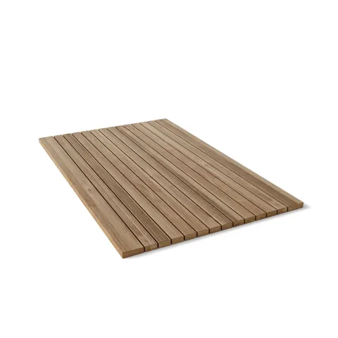Teak Roll-Up Shower Mat, Rectangular