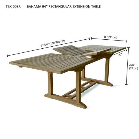 Bahama 8-Foot Rectangular Extension Table, Anderson product photo 6