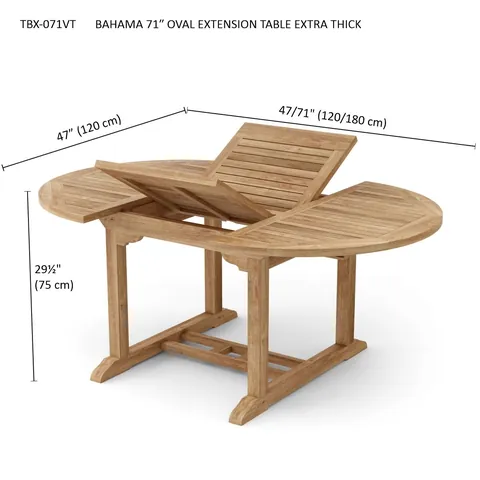 Bahama 71 in Oval Extension Table, Anderson product photo 5